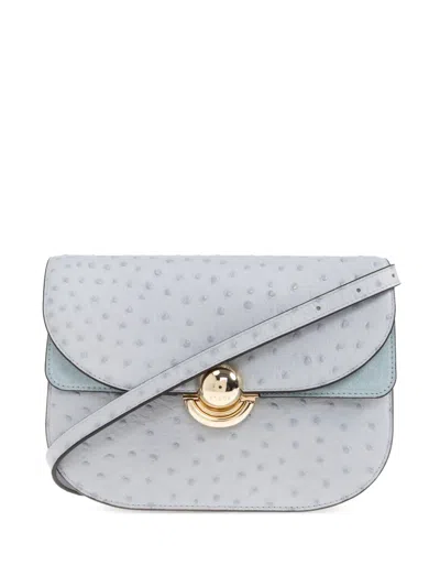 Furla Turnlock Leather Shoulder Bag In Blue