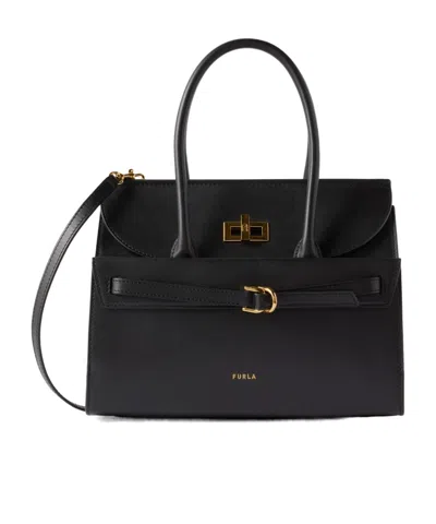Furla Turn-lock Shoulder Bag In Black