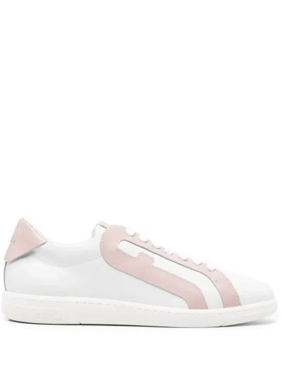 Furla Twist Arch-motif Leather Trainers In 白色