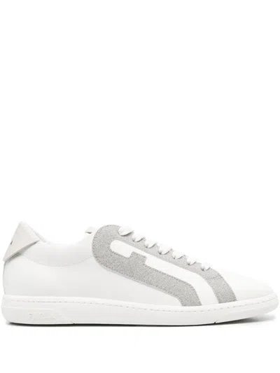 Furla Twist Leather Sneakers In White