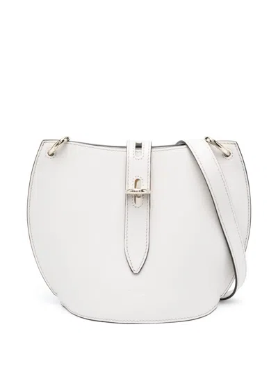 Furla Unica Leather Satchel Bag In White
