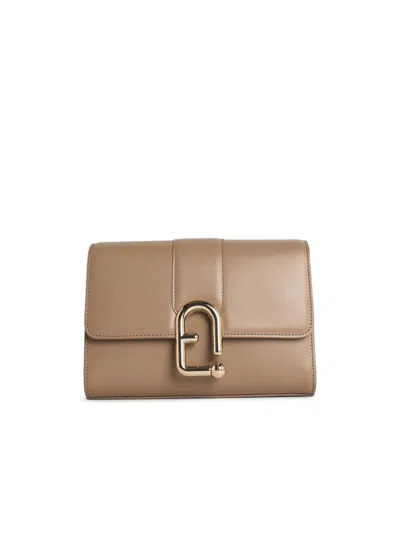 Furla 'urban S' Beige Leather Crossbody Bag In Multi
