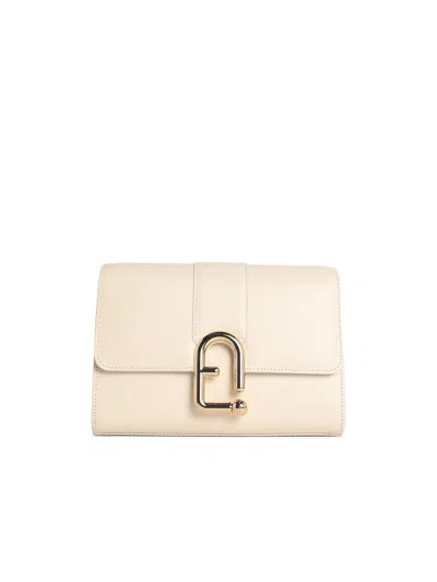 FURLA URBAN S CREAM LEATHER CROSSBODY BAG