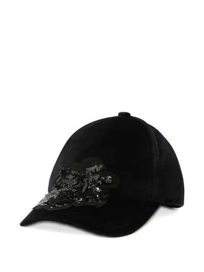 Furla Varsity Sequin-embellished Cap In Black