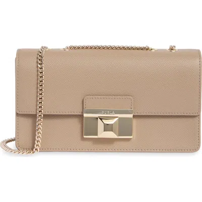 Furla Venere Convertible Leather Shoulder Bag In Neutral
