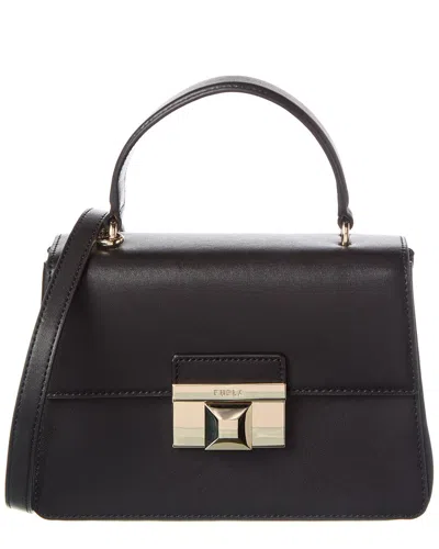 Furla Venere Leather Top Handle In Black