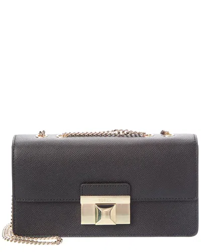 Furla Venere Small Leather Crossbody In Black