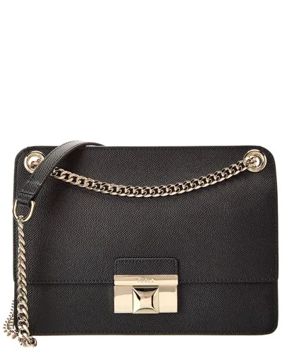 Furla Venere Small Leather Crossover Crossbody In Black