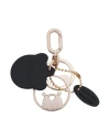 Furla Venus Bear Keyring Woman Key Ring Black Size - Metal, Leather In Black