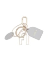 Furla Venus Keyring Arch Woman Key Ring Light Grey Size - Metal, Soft Leather In Grey