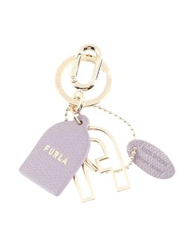 Furla Venus Keyring Arch Woman Key Ring Lilac Size - Metal, Soft Leather In Purple