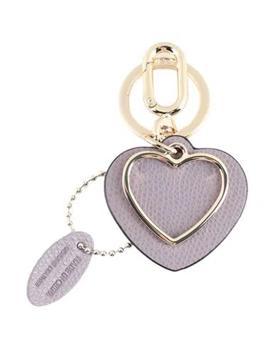 Furla Venus Keyring Heart Woman Key Ring Mauve Size - Soft Leather, Metal In Purple