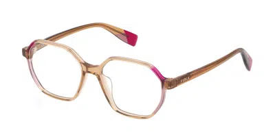 Furla Vfu578 Women's Glasses, Brown, Size 53
