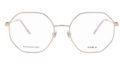 Furla Vfu637 Women's Glasses, Gold, Size 54