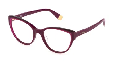 Furla Vfu719 Women's Glasses, Pink, Size 54 In Burgundy