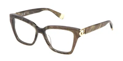 Furla Vfu826 06y4 Men's Glasses Brown Size 53 - Free Lenses - Blue Light Block Available