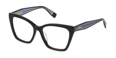 Furla Vfu828 Women's Glasses, Black, Size 53 In Blue