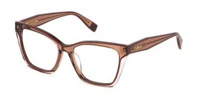 Furla Vfu828v Women's Glasses, Brown, Size 53