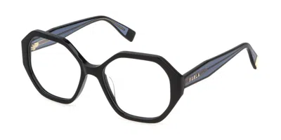 Furla Vfu829 Men's Glasses, Black, Size 53