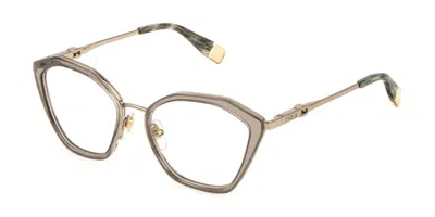 Furla Vfu831 08fe Occhiali Da Vista Marroni Per Donna (solo Montatura) In Blue