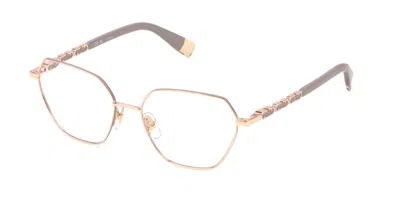 Furla Vfu834 Men's Glasses, Gold, Size 53