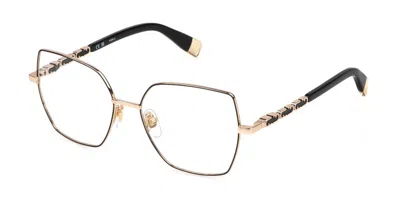 Furla Vfu835 Men's Glasses, Black, Size 54 In Gold
