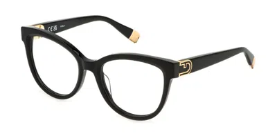 Furla Vfu864 0700 Occhiali Da Vista Neri Per Uomo (solo Montatura) In Black