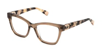 Furla Vfu865 G73y Men's Glasses Brown Size 52 - Free Lenses - Blue Light Block Available