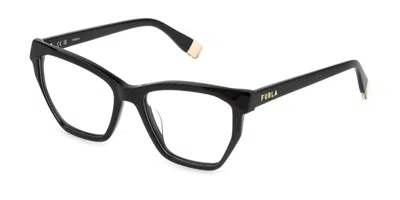 Furla Vfu868 0700 Occhiali Da Vista Neri Per Donna (solo Montatura) In Black