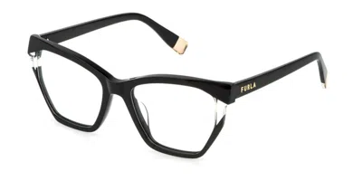 Furla Vfu868v 700y Occhiali Da Vista Neri Per Donna (solo Montatura) In Black