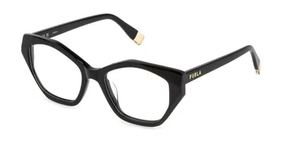 Furla Vfu869 0700 Occhiali Da Vista Neri Per Donna (solo Montatura) In Black