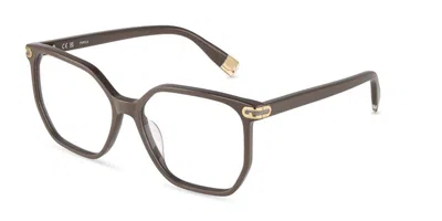Furla Vfua98 092t Occhiali Da Vista Grigi Per Uomo (solo Montatura) In Brown