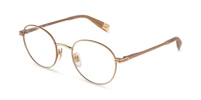 Furla Vfua99 0367 Occhiali Da Vista Marroni Per Uomo (solo Montatura) In Shiny Rose Gold Brown Accents