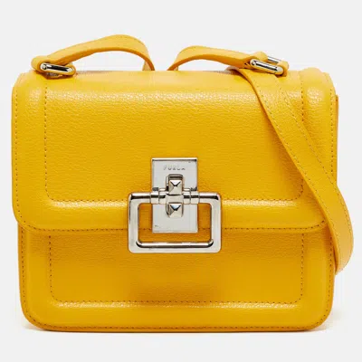 Pre-owned Furla Villa Mini Yellow Leather Crossbody Bag