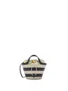Furla Vortice Mini Double Handle Bag In A Mix Of Canvas And Smooth Leather In Contrast