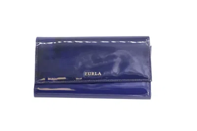 Furla Wallet In Blue Patent Leather