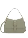 Furla Flow Mini Top Handle Woman Handbag Military Green Size - Calfskin In Green
