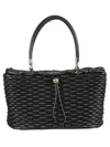 Furla Weave Drawstring Tote In Nero