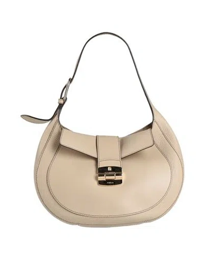Furla Woman Handbag Beige Size - Leather In Sand