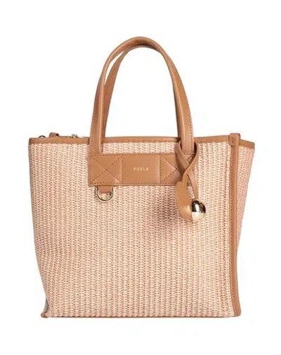 Furla Woman Handbag Brown Size - Leather, Cotton, Polyamide