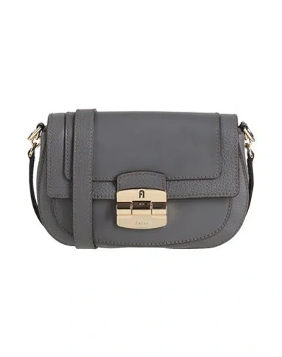 Furla Woman Handbag Charcoal Size - Leather In Gray
