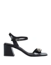 Furla Woman Sandals Black Size 5 Soft Leather In Black