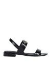 Furla Woman Sandals Black Size 6 Soft Leather In Black