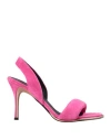 Furla Woman Sandals Fuchsia Size 7 Ovine Leather, Polyurethane In Pink