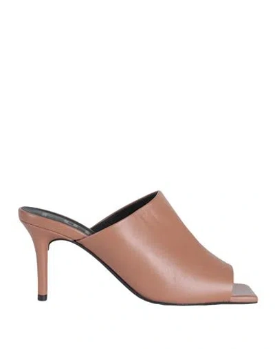 Furla Woman Sandals Light Brown Size 8 Ovine Leather In Beige