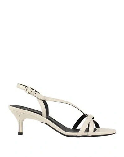 Furla Woman Sandals Off White Size 5 Ovine Leather