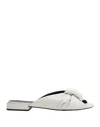 Furla Knot-detail Leather Sandals In Off White