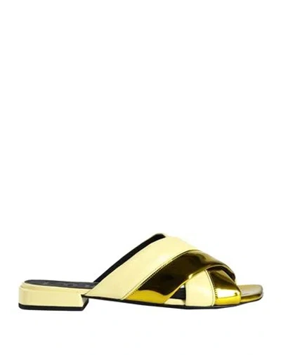Furla Woman Sandals Light Yellow Size 6 Polyurethane