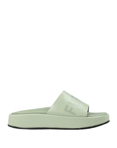 Furla Woman Sandals Sage Green Size 6 Polyurethane
