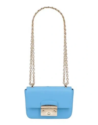 Furla Woman Shoulder Bag Azure Size - Calfskin In Blue